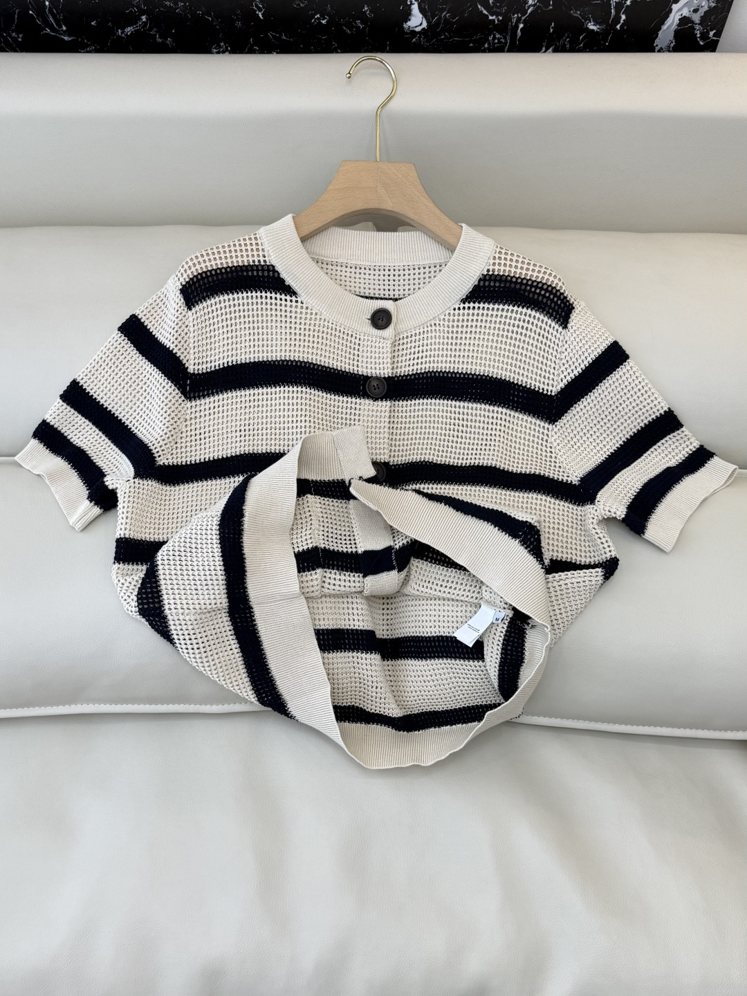 LZ26002#新款针织衫💕BC 最新款 条纹镂空针织开衫 SML