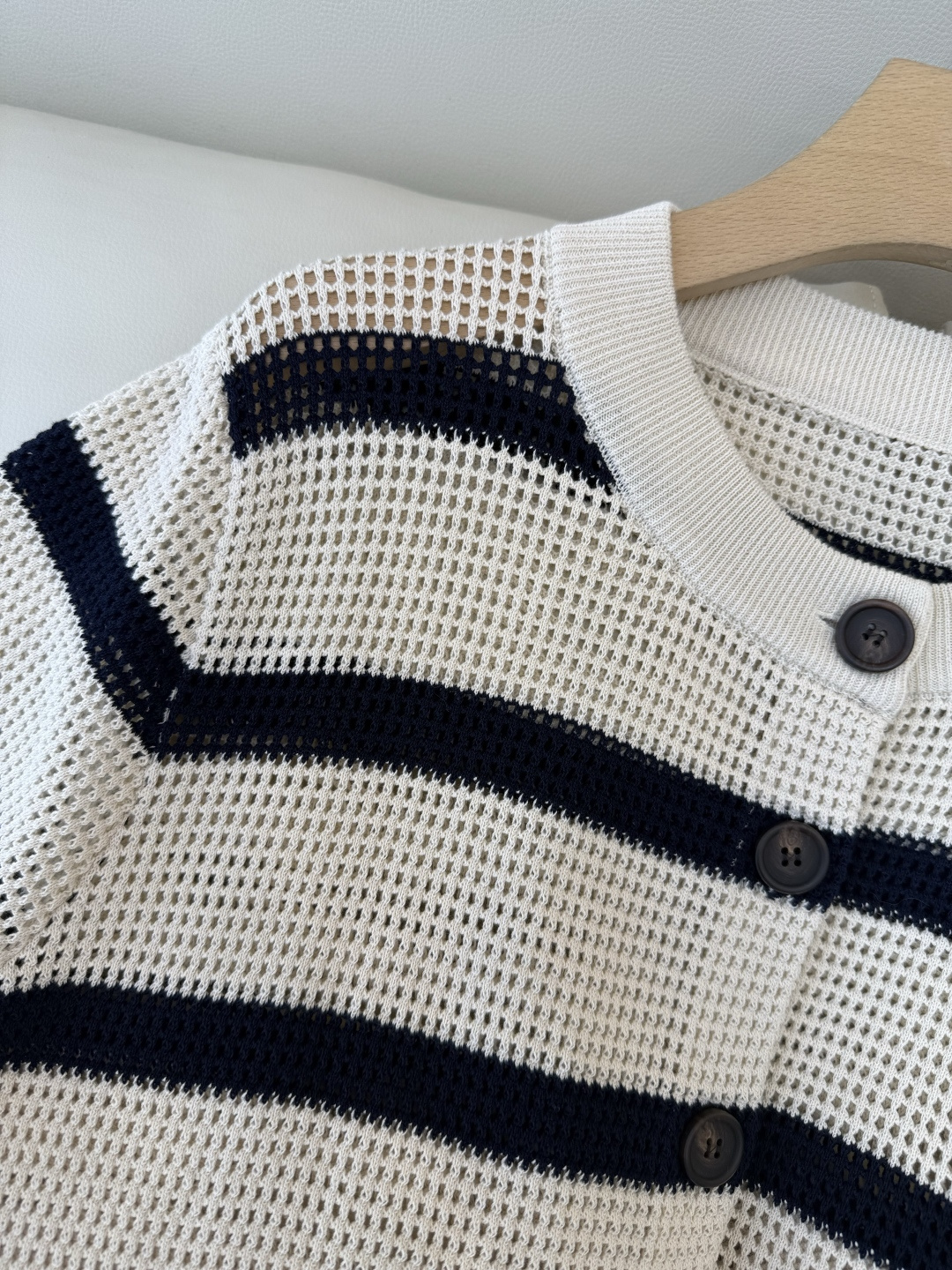 LZ26002#新款针织衫💕BC 最新款 条纹镂空针织开衫 SML