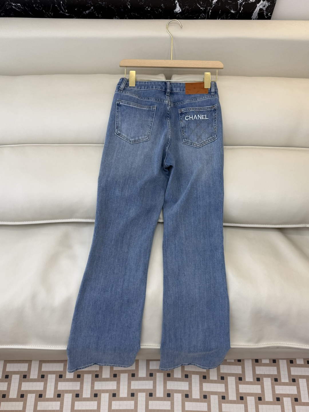 CX0179#新款牛仔裤💕ch 小香风 牛仔棉显瘦牛仔裤 浅蓝色 白色 26-30码