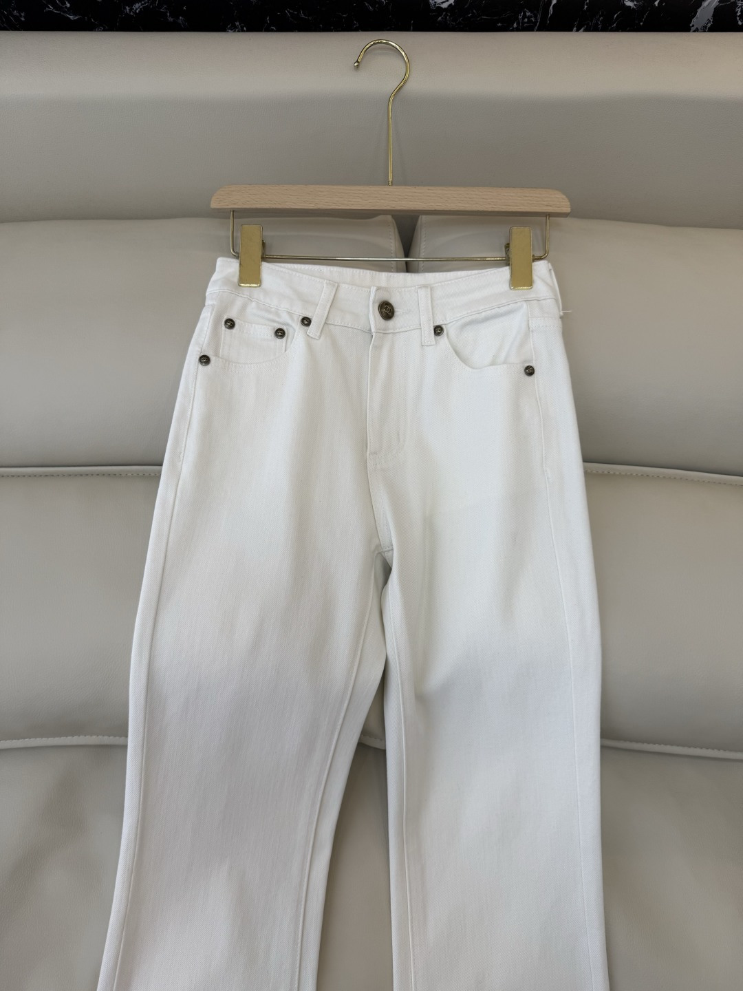 CX0179#新款牛仔裤💕ch 小香风 牛仔棉显瘦牛仔裤 浅蓝色 白色 26-30码