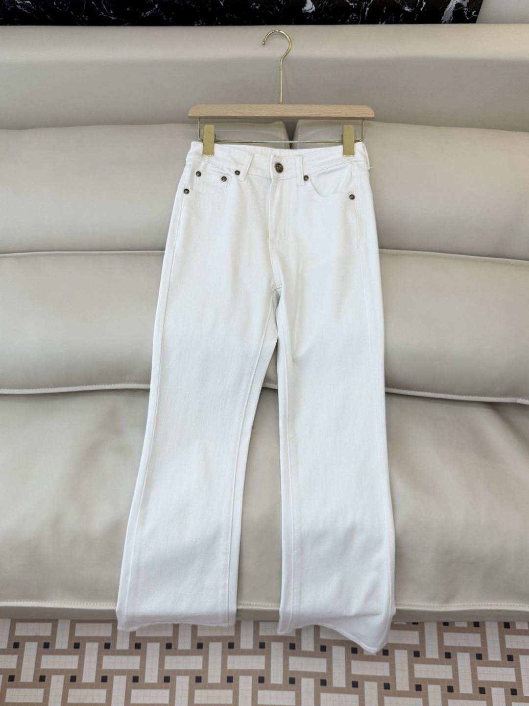 CX0179#新款牛仔裤💕ch 小香风 牛仔棉显瘦牛仔裤 浅蓝色 白色 26-30码