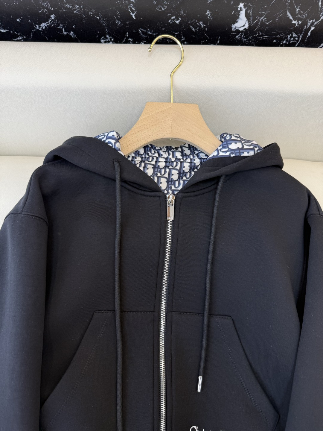 CX0178#新款套装💕Dior 老花logo 拉链卫衣外套➕长裤套装 灰色 黑色 SML