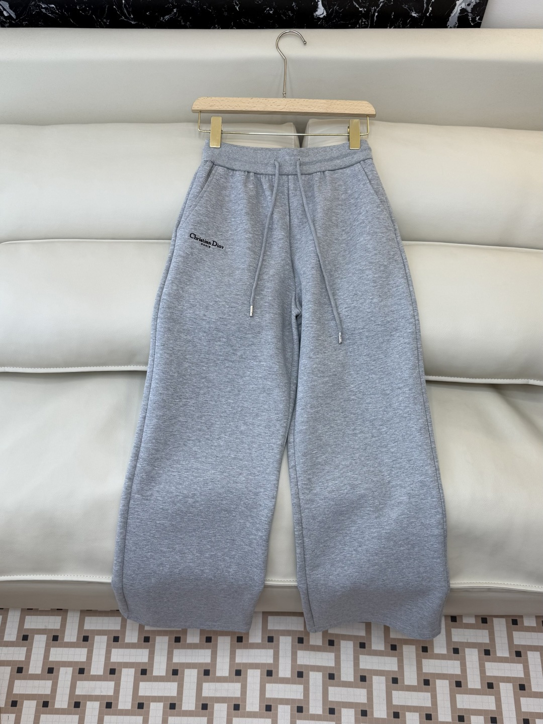 CX0178#新款套装💕Dior 老花logo 拉链卫衣外套➕长裤套装 灰色 黑色 SML