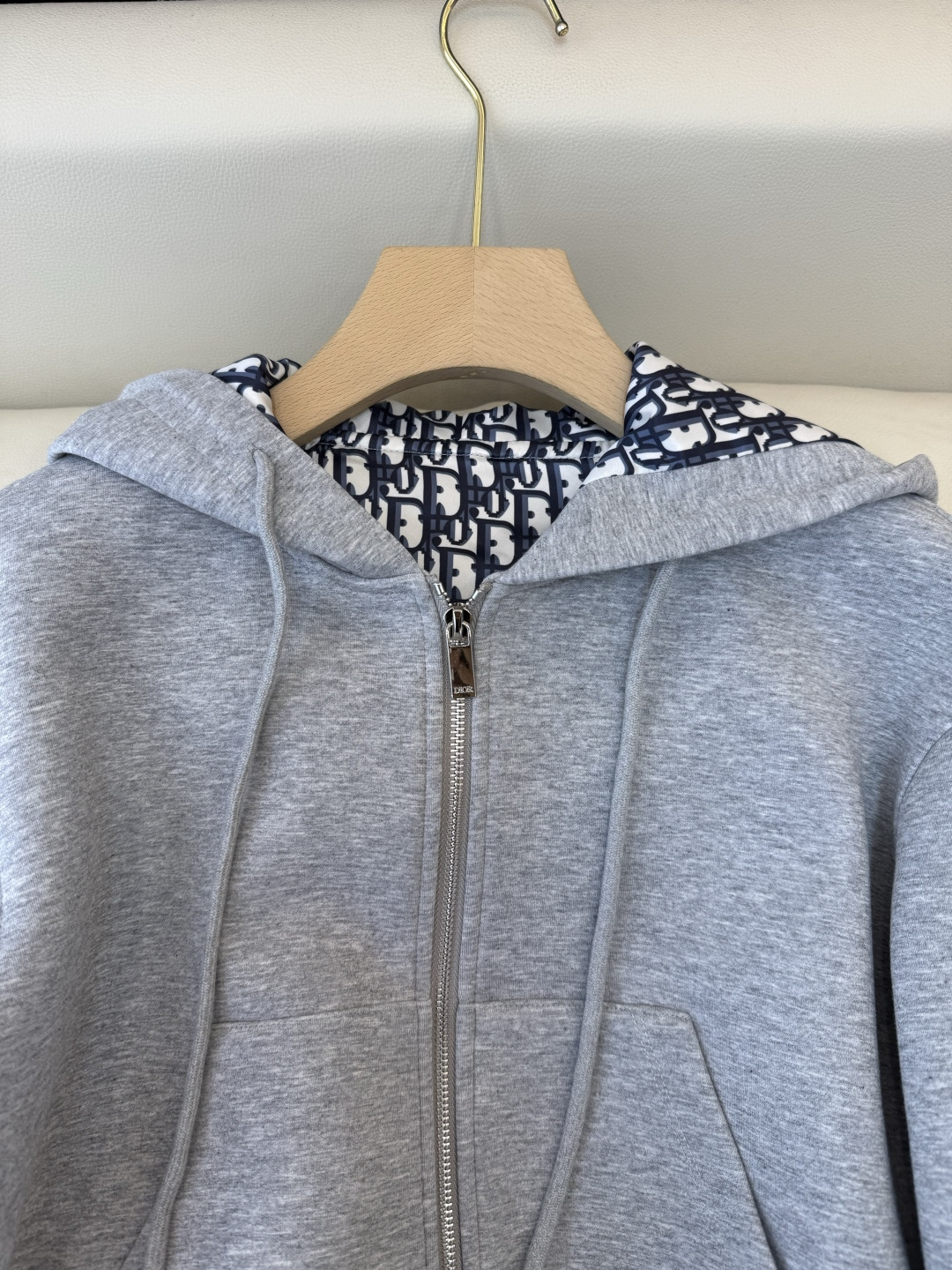 CX0178#新款套装💕Dior 老花logo 拉链卫衣外套➕长裤套装 灰色 黑色 SML