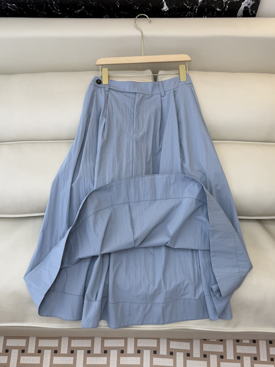 LZ26009B#新款半裙💕BC 75%棉 大摆长半裙 黑色 蓝色 SM L