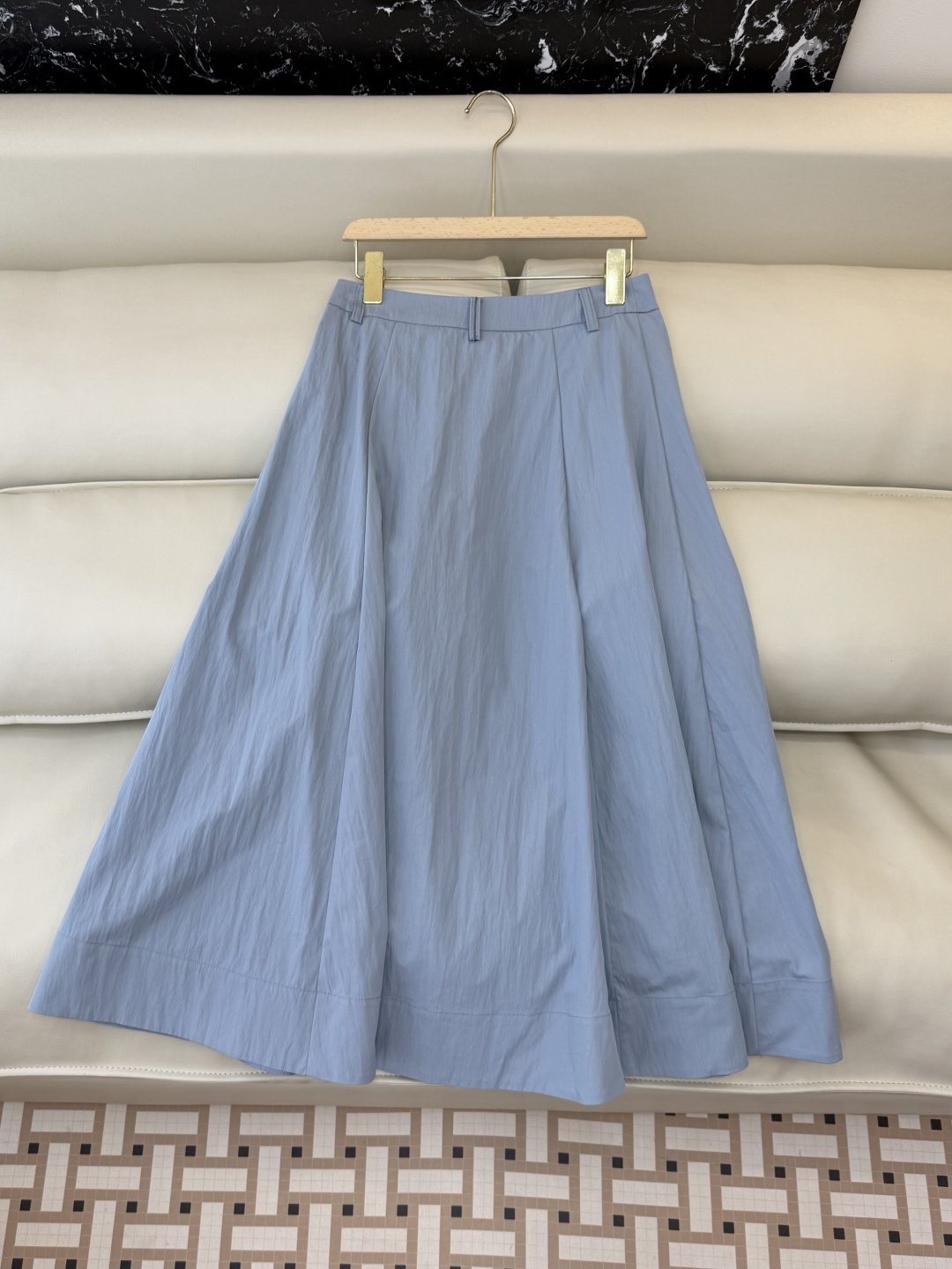 LZ26009B#新款半裙💕BC 75%棉 大摆长半裙 黑色 蓝色 SM L