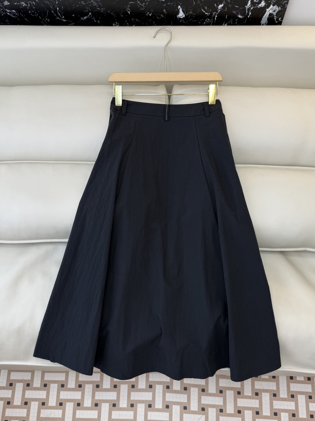 LZ26009B#新款半裙💕BC 75%棉 大摆长半裙 黑色 蓝色 SM L