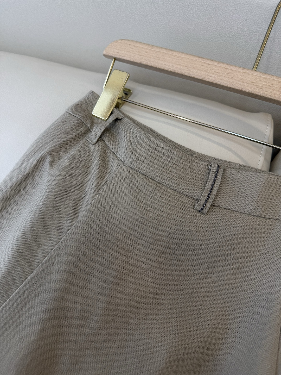 LZ26009#新款半裙💕BC 28%亚麻 大摆长半裙 白色 杏色 SM L