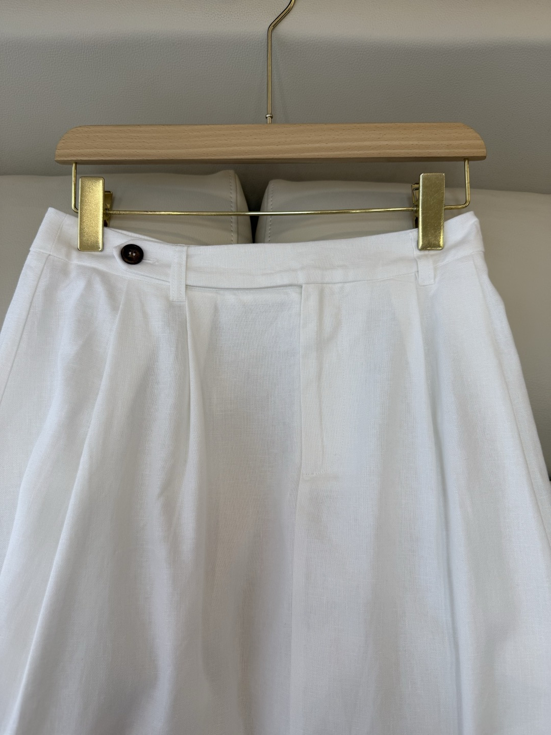 LZ26009#新款半裙💕BC 28%亚麻 大摆长半裙 白色 杏色 SM L