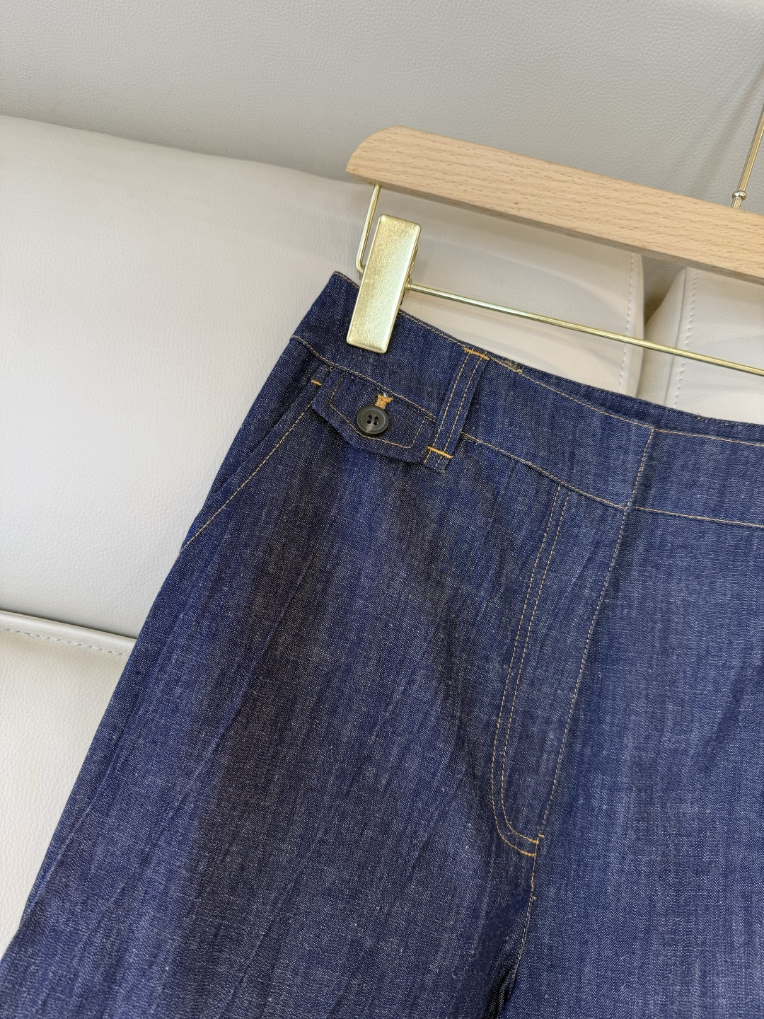 LZ25062#新款裤子💕BC 80% 棉 20%麻 牛仔棉 长裤 牛仔蓝 SML