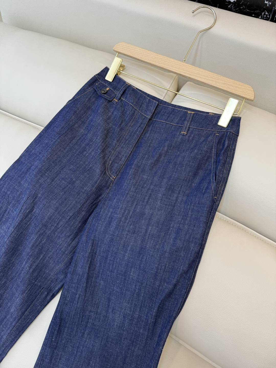 LZ25062#新款裤子💕BC 80% 棉 20%麻 牛仔棉 长裤 牛仔蓝 SML