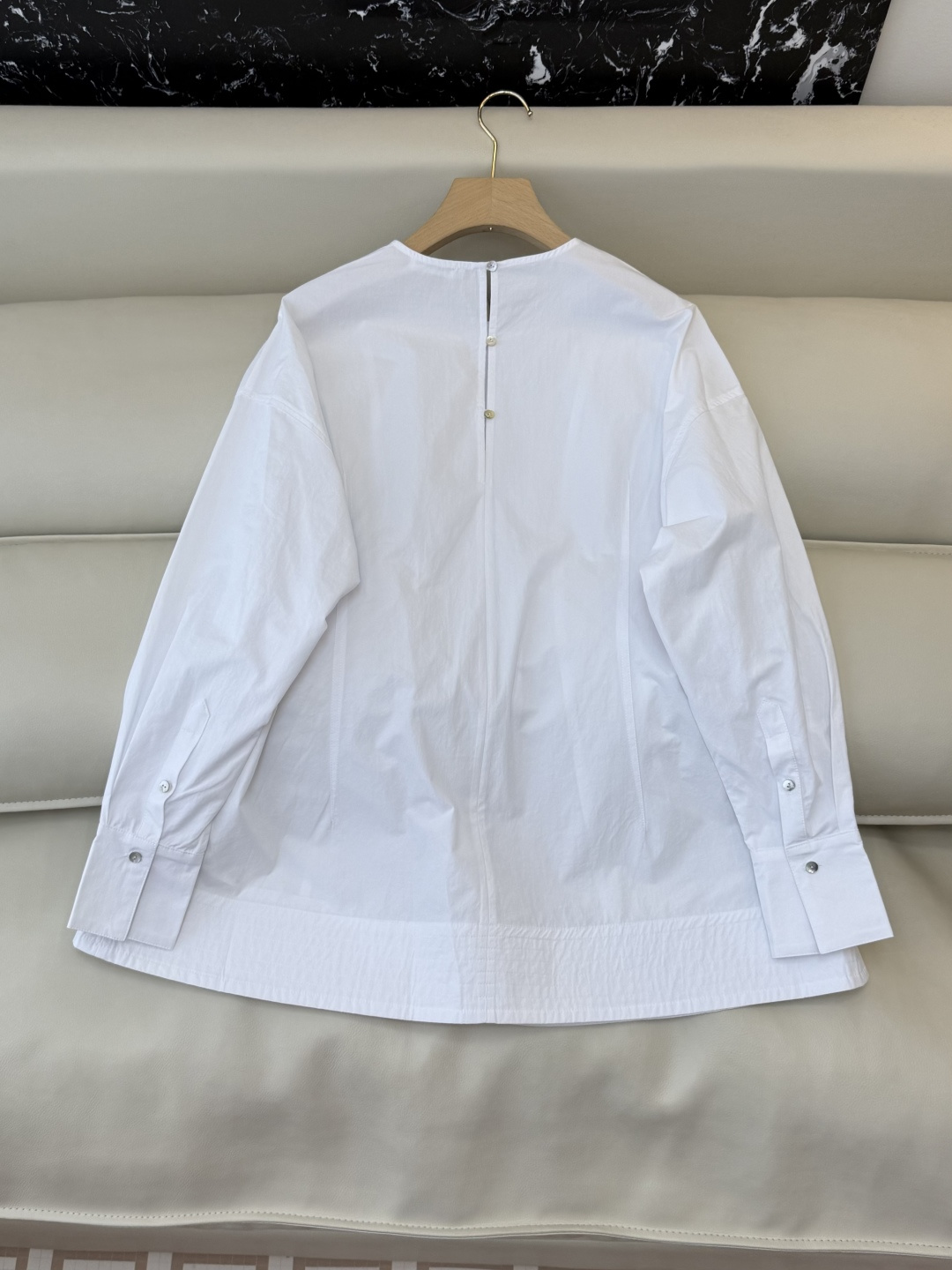 TH001#新款衬衫💕The row 极简风 鱼骨结构立体长袖衬衫 白色 34/36/38