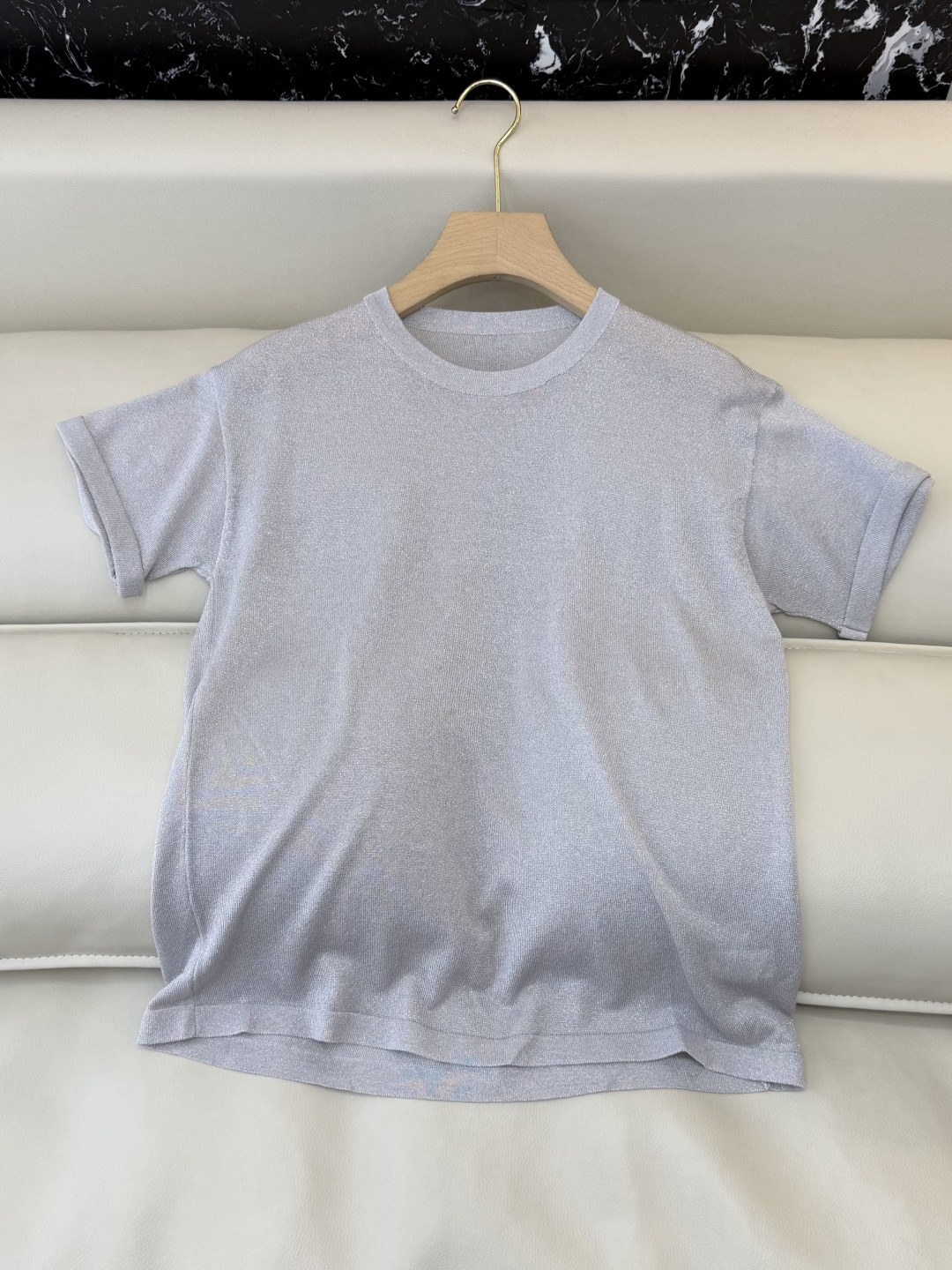 NO:715590,LZ25024M#New Knitted P BC Silver Short Sleeve Knitted Multicolor SML,,T-shirt,19860909LZ25024M#新款针织P BC 银丝短袖针织 多色 SML,,T-shirt,,Women's clothing