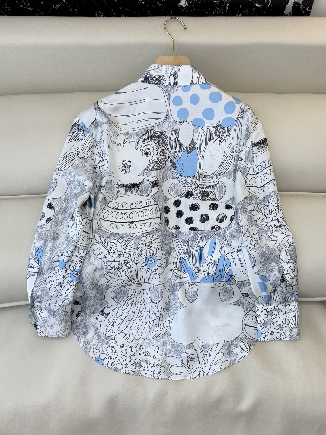 BS1073#新款衬衫💕Max mara 写意印花 100% 斜纹真丝印花长袖衬衫 36-42