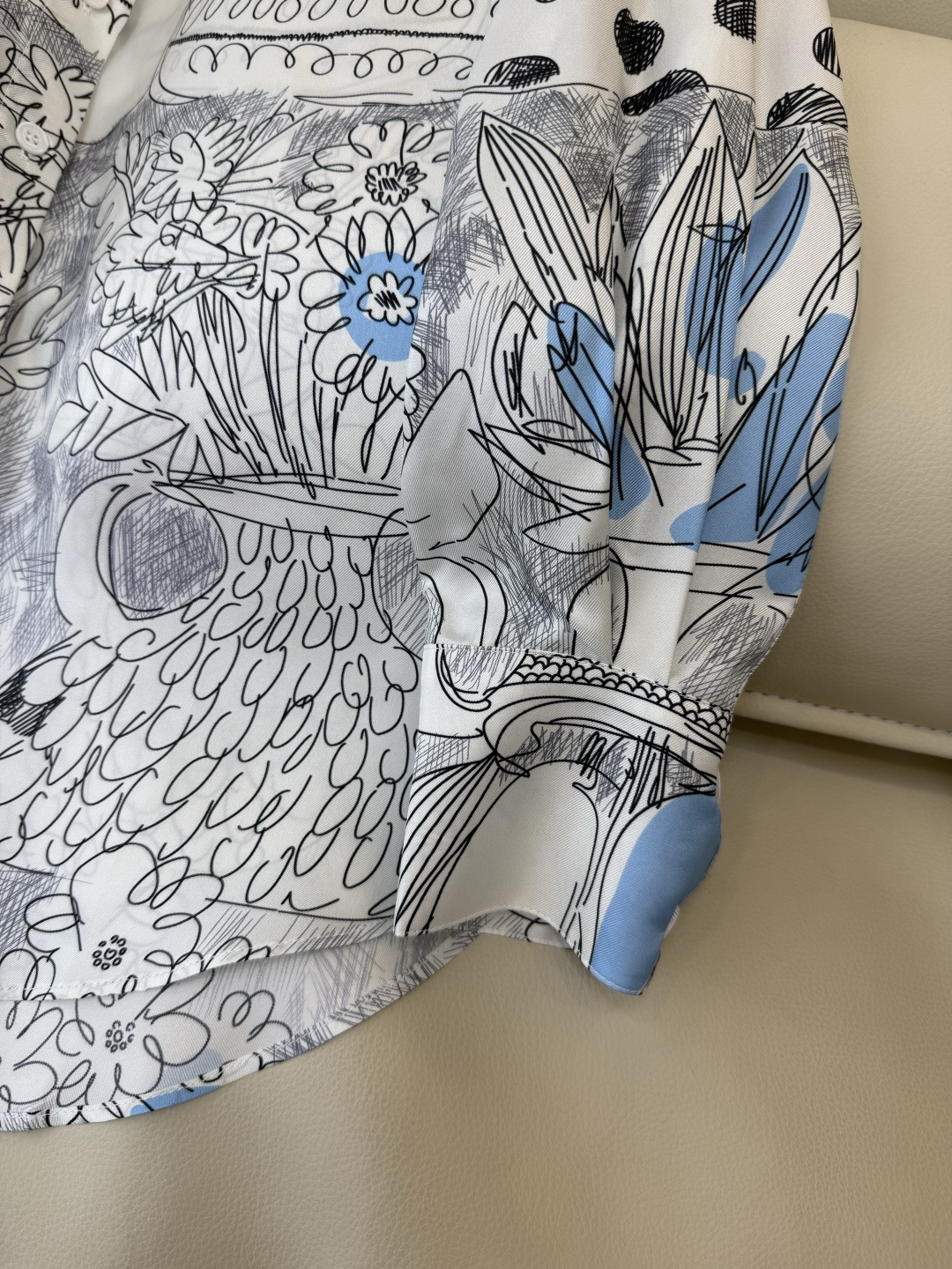 BS1073#新款衬衫💕Max mara 写意印花 100% 斜纹真丝印花长袖衬衫 36-42