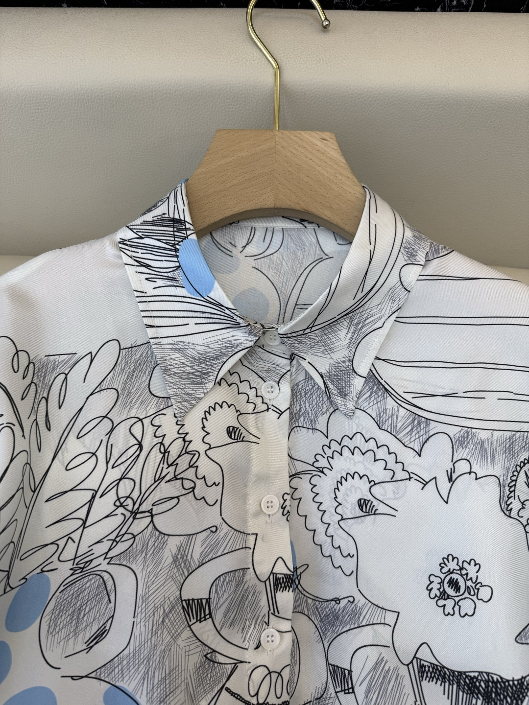 BS1073#新款衬衫💕Max mara 写意印花 100% 斜纹真丝印花长袖衬衫 36-42