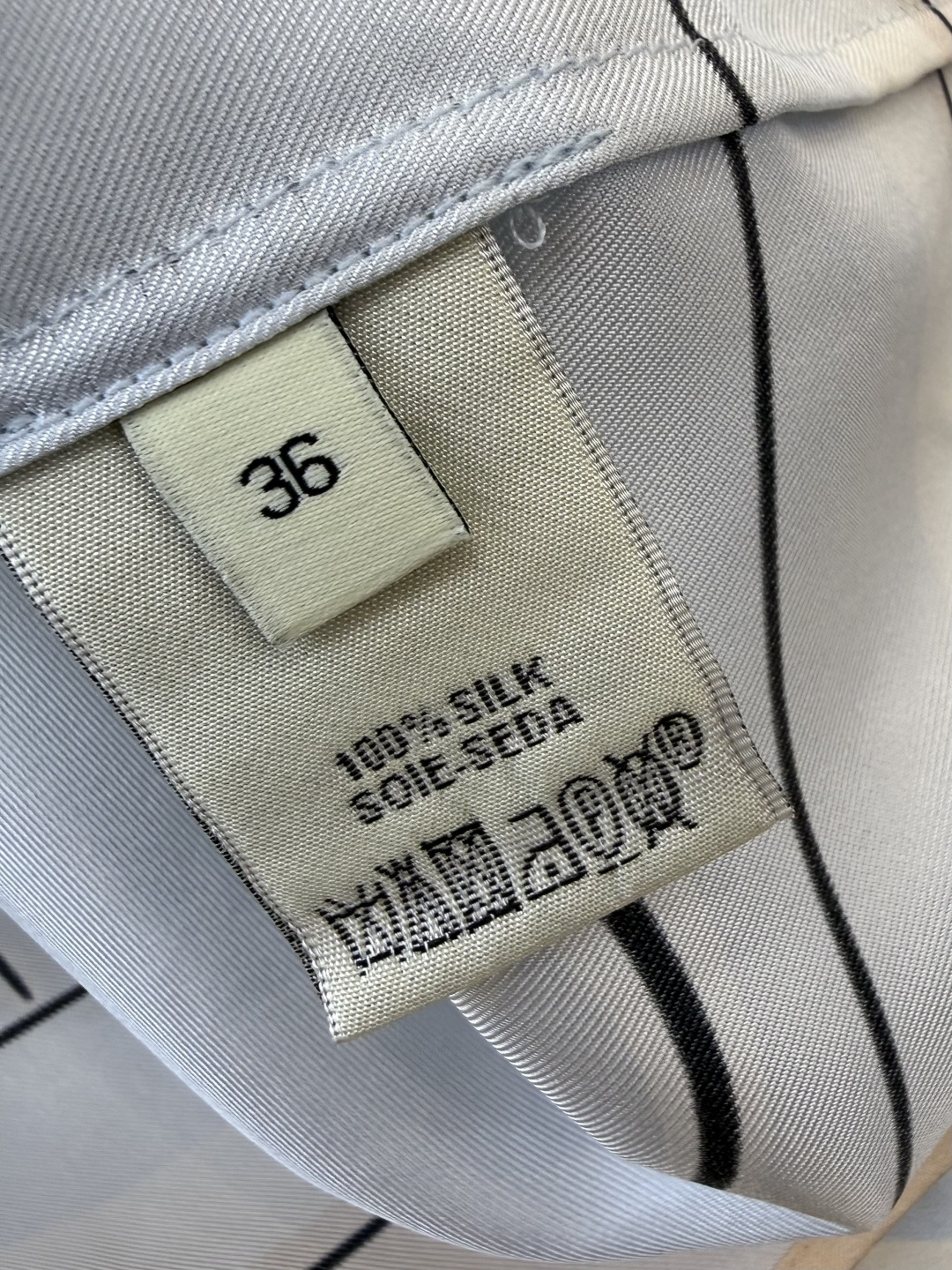 BS1079#新款衬衫💕H家 爱马仕 真丝定位印花长袖衬衫 蓝色 36-42