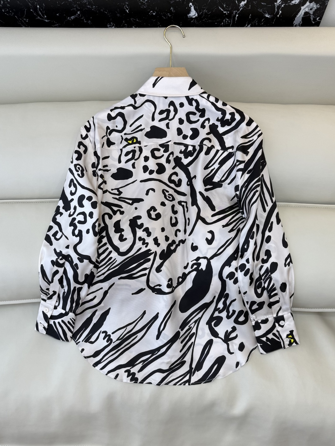 BS1058#新款衬衫💕Max mara 斑马纹 100% 斜纹真丝印花长袖衬衫 36-42