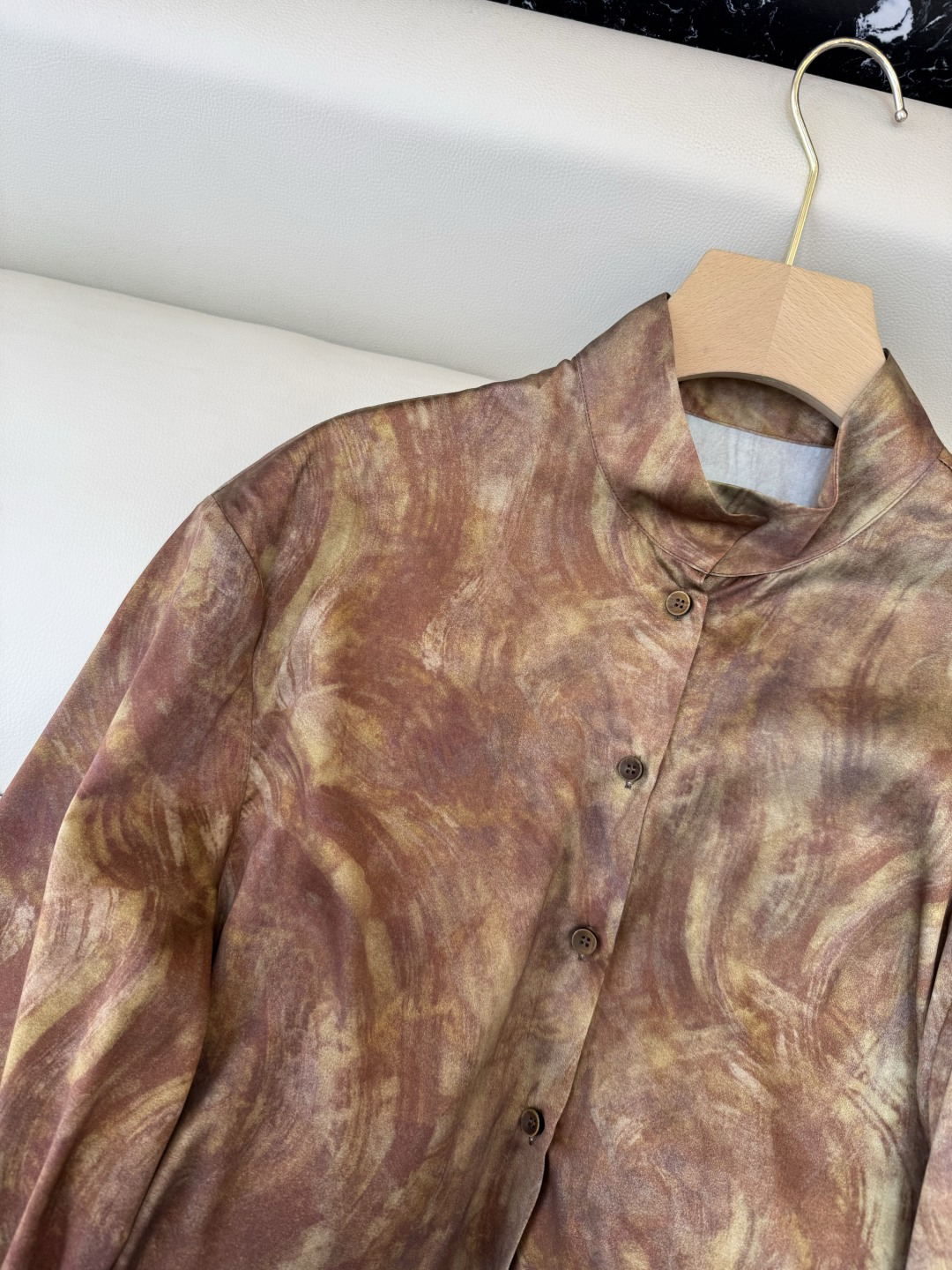 BS1067#新款衬衫💕东方古韵 92% 真丝印花长袖衬衫 S-XL