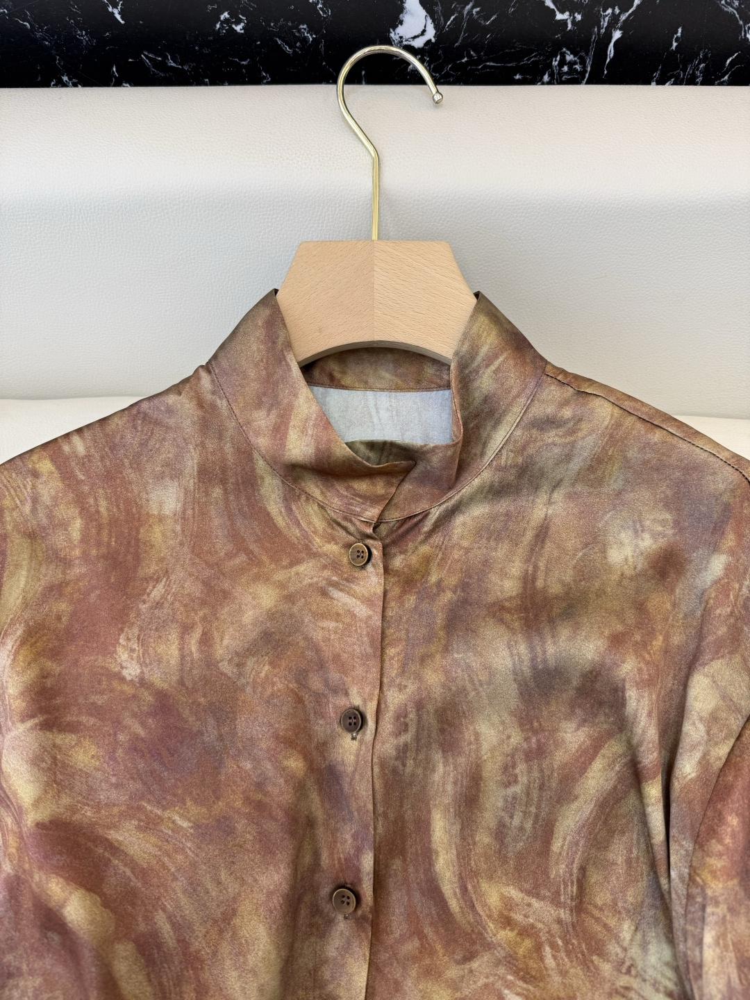 BS1067#新款衬衫💕东方古韵 92% 真丝印花长袖衬衫 S-XL