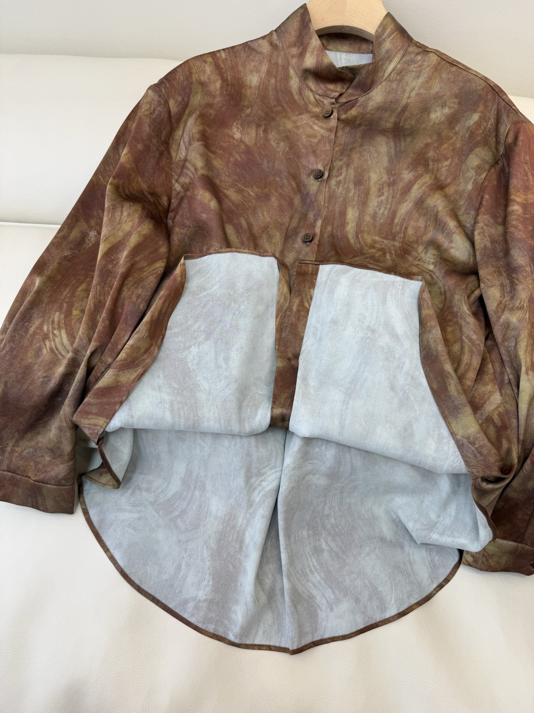 BS1067#新款衬衫💕东方古韵 92% 真丝印花长袖衬衫 S-XL