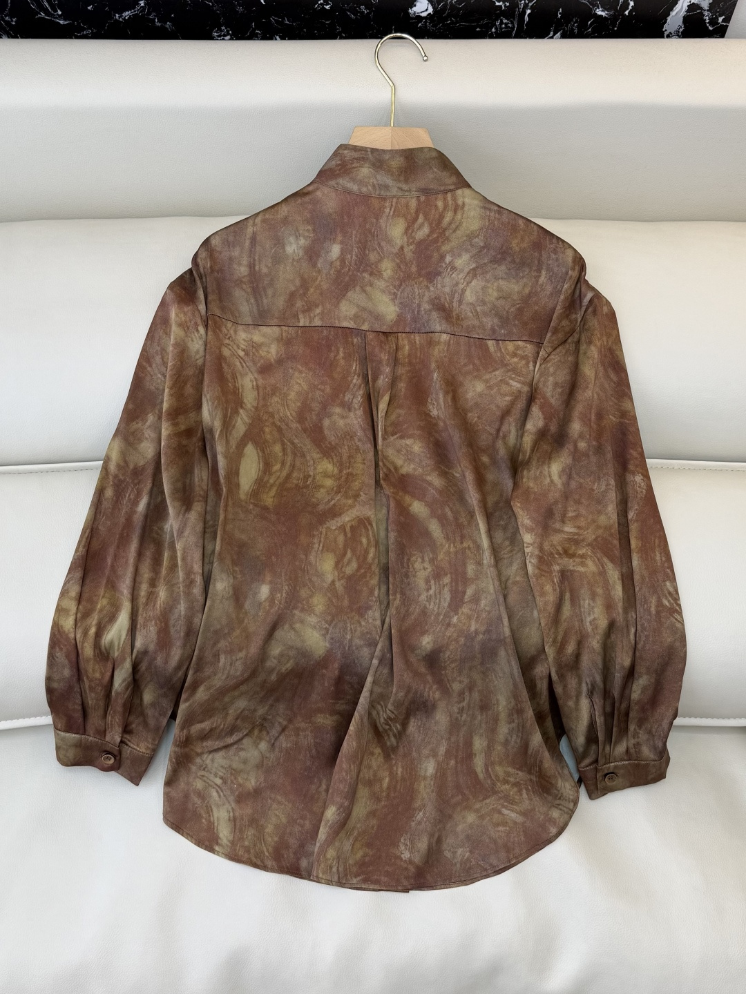 BS1067#新款衬衫💕东方古韵 92% 真丝印花长袖衬衫 S-XL