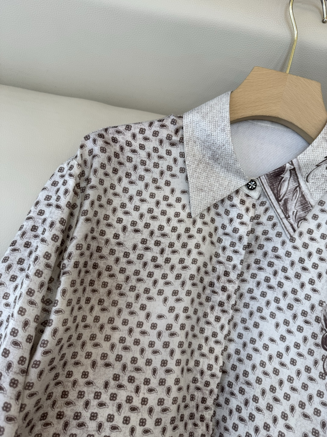 BS1086#新款衬衫💕Max mara 定位印花 100% 斜纹真丝印花长袖衬衫 36-42