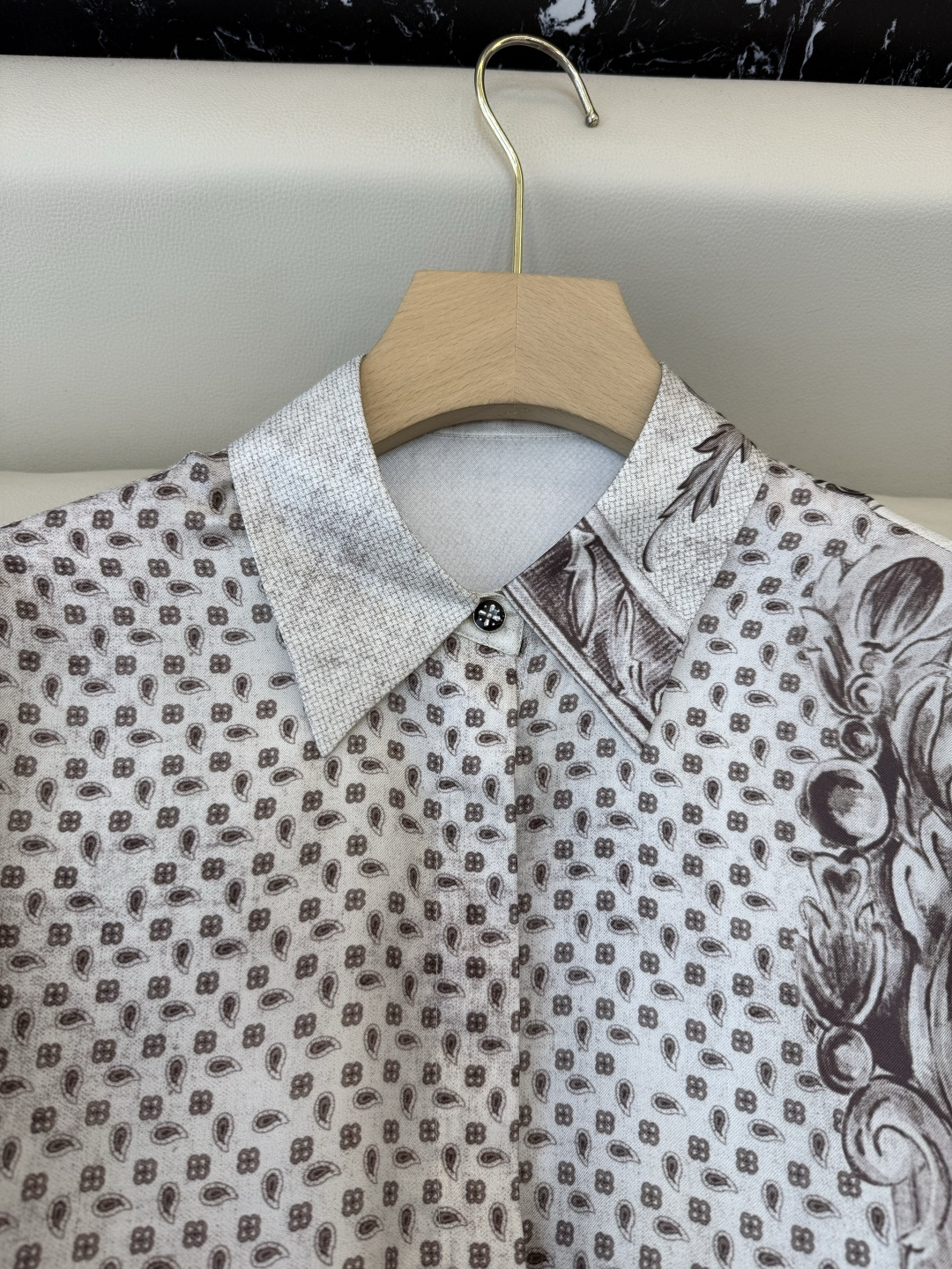 BS1086#新款衬衫💕Max mara 定位印花 100% 斜纹真丝印花长袖衬衫 36-42