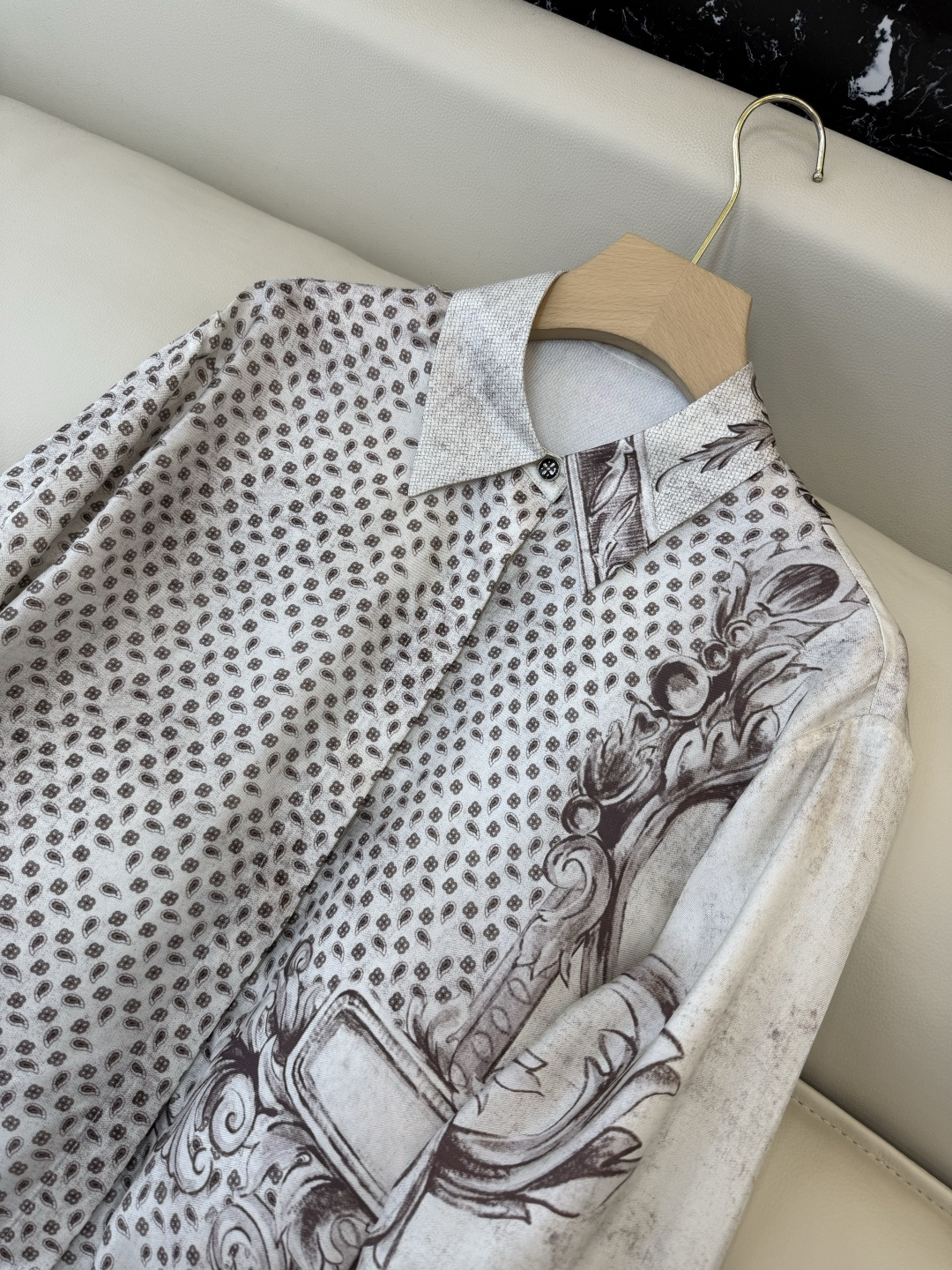 BS1086#新款衬衫💕Max mara 定位印花 100% 斜纹真丝印花长袖衬衫 36-42