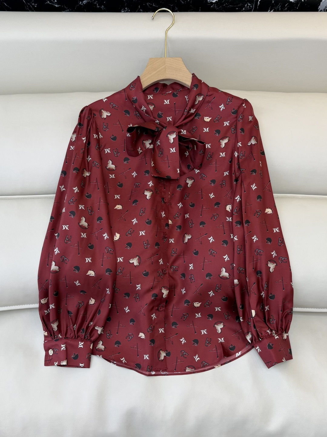 NO:717023,BS1076# New Shirt P Max 1 Silk Twill Printed Long Sleeve Bow Printed Shirt Red Apricot 36-42,,shirts,real silk,19860909BS1076#新款衬衫P Max 1 真丝斜纹印花 长袖蝴蝶结印花衬衫 红色 杏色 36-42,,shirts,real silk,,Women's clothing