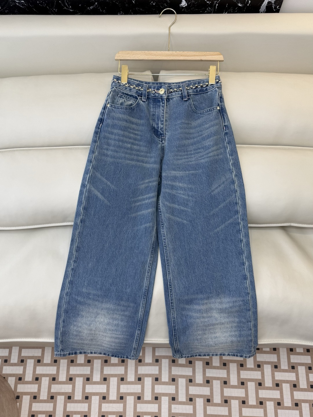 NO:717335,MA016# Factory Special Xiaoxiang Embroidered Double C Jeans 36-42,,jeans,19860909MA016#工厂特 小香 刺绣双C 牛仔裤 36-42,,jeans,,Women's clothing