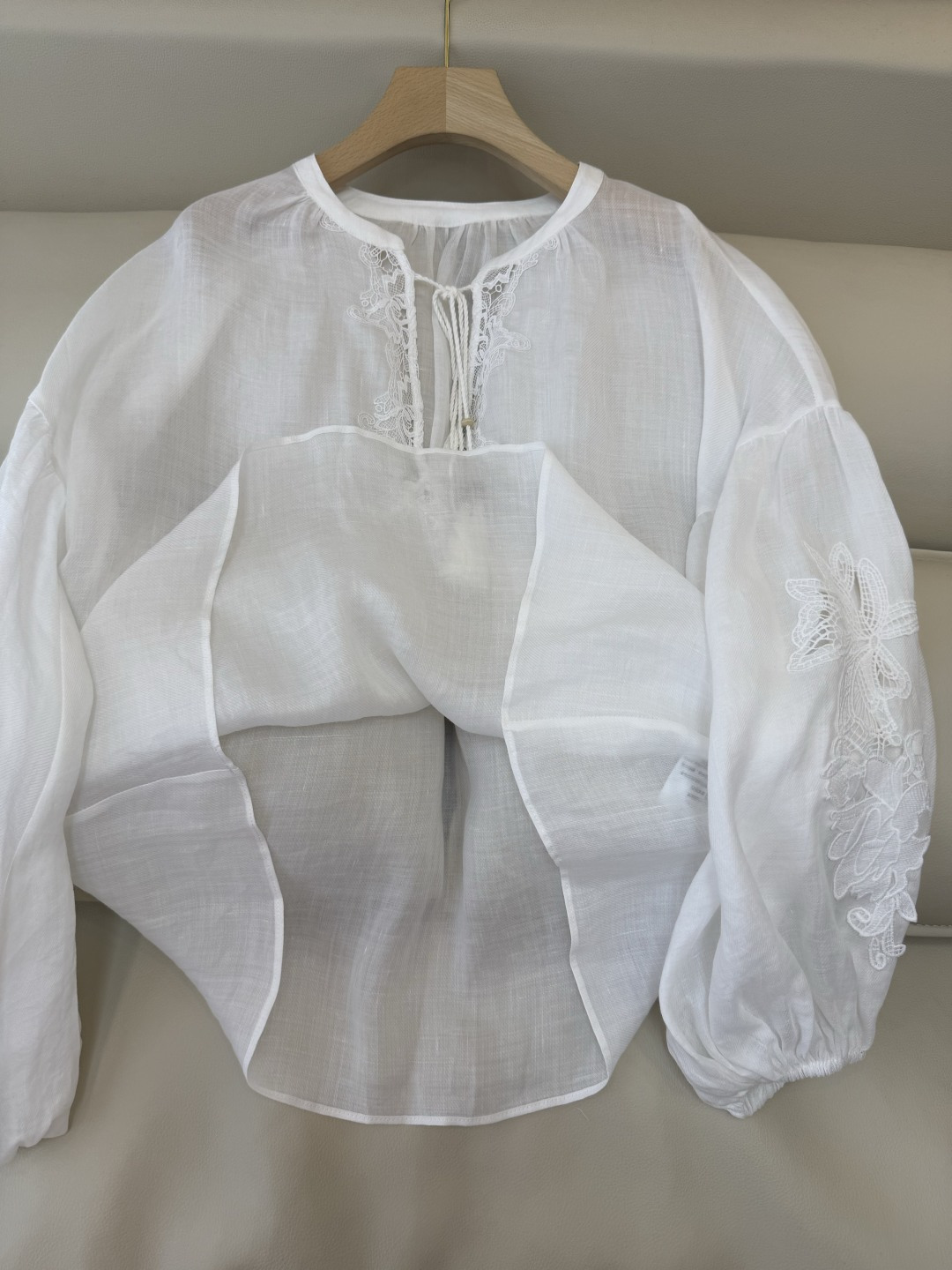 SY011#新款衬衫‼️zimm* 100%亚麻 刺绣上衣 度假风白色 SMLXL
