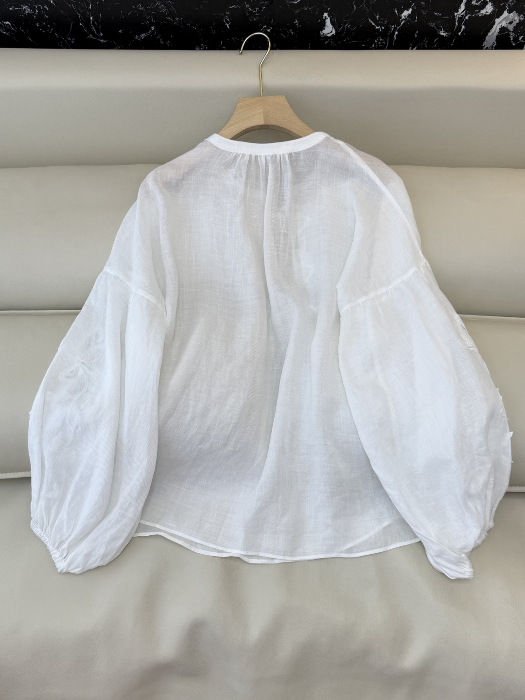 SY011#新款衬衫‼️zimm* 100%亚麻 刺绣上衣 度假风白色 SMLXL