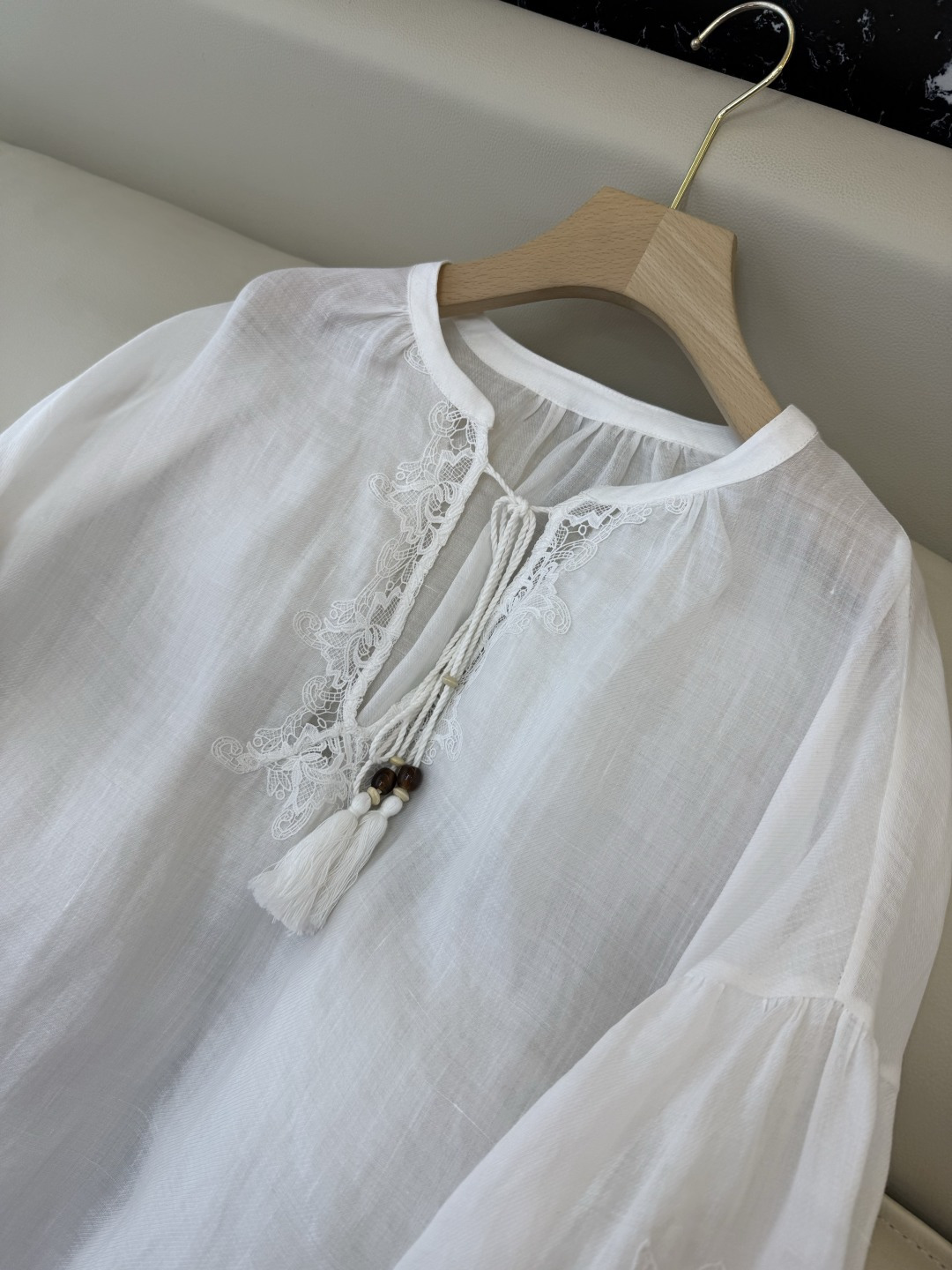 SY011#新款衬衫‼️zimm* 100%亚麻 刺绣上衣 度假风白色 SMLXL