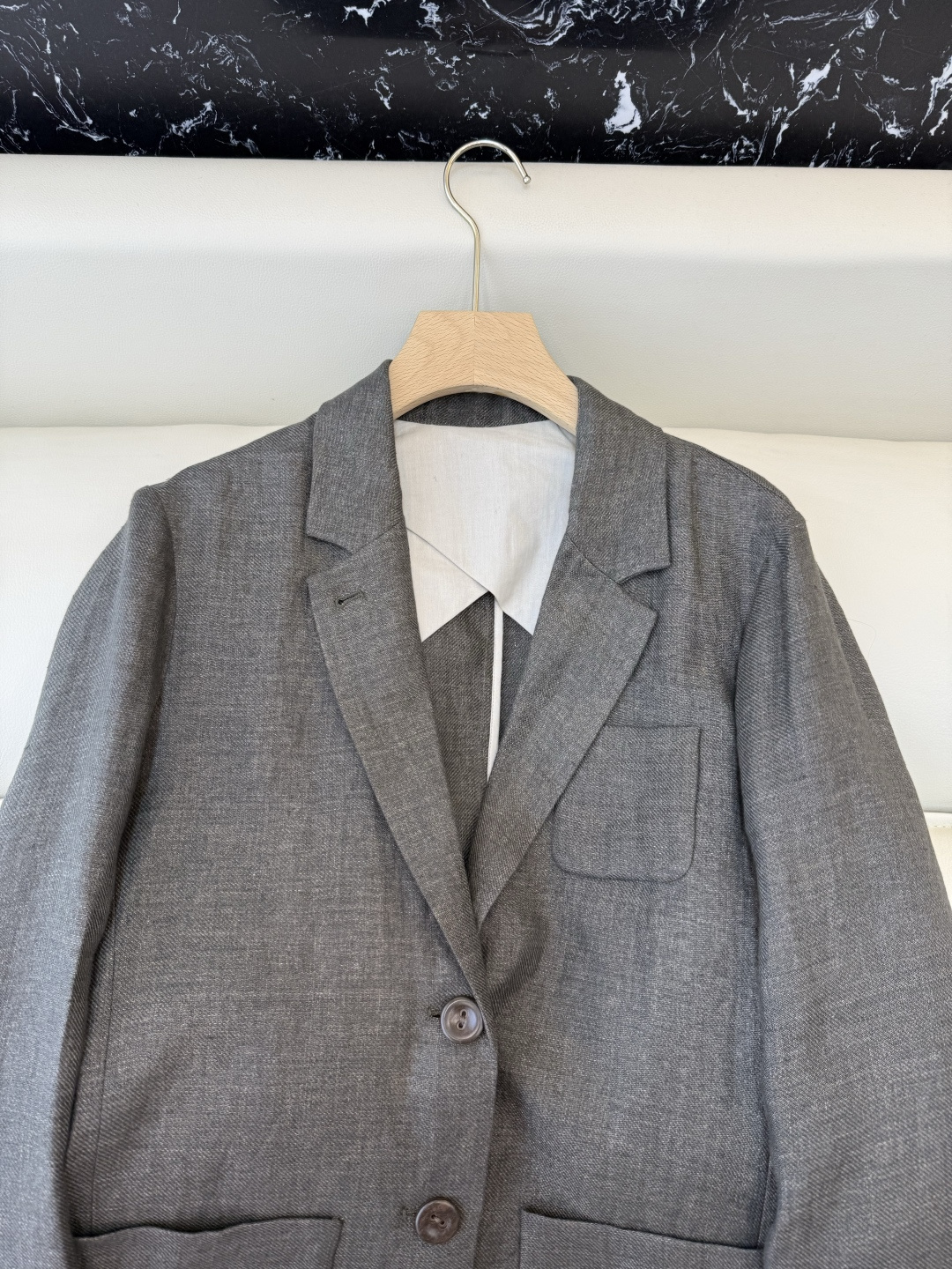 SY013#新款西装🌾超级百搭款 100% 亚麻 西装外套 咖灰色 杏白色 SMLXL