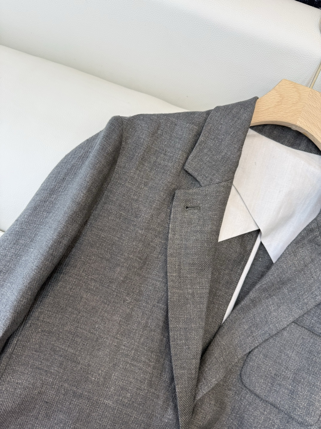 SY013#新款西装🌾超级百搭款 100% 亚麻 西装外套 咖灰色 杏白色 SMLXL