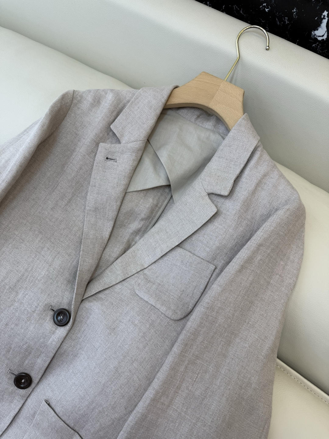 SY013#新款西装🌾超级百搭款 100% 亚麻 西装外套 咖灰色 杏白色 SMLXL