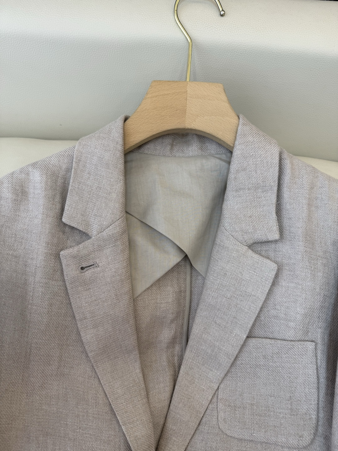 SY013#新款西装🌾超级百搭款 100% 亚麻 西装外套 咖灰色 杏白色 SMLXL