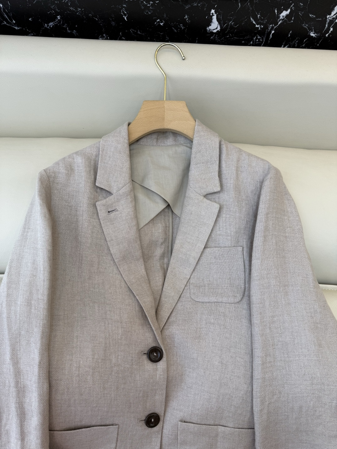 SY013#新款西装🌾超级百搭款 100% 亚麻 西装外套 咖灰色 杏白色 SMLXL