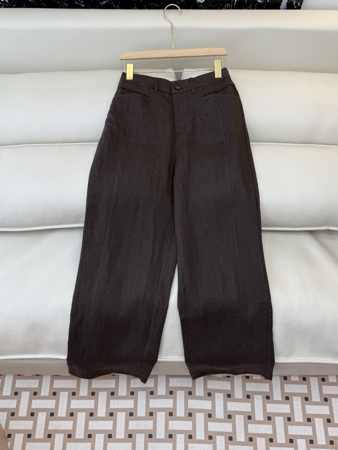 NO:730670,SY012# New Pants Factory Super Versatile Linen Slim Pants Brown Green White SMLXL,,19860909SY012#新款裤子工厂 超级百搭款 亚麻 显瘦长裤 咖色 绿色 白色 SMLXL,,,Women's clothing
