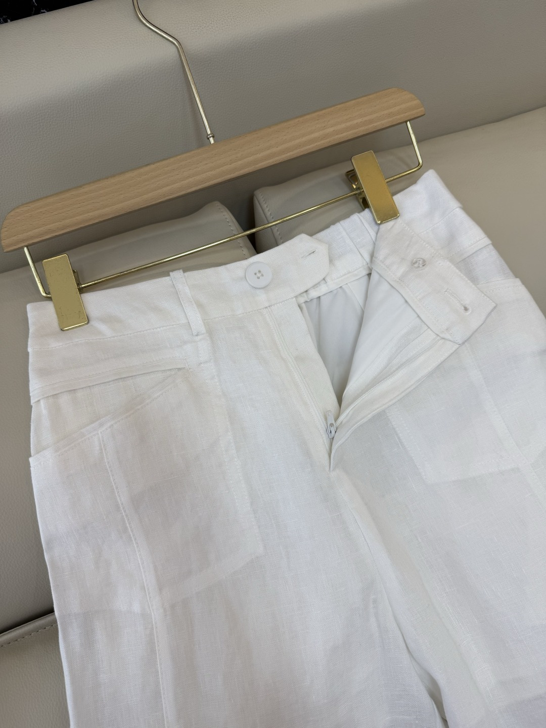 SY012#新款裤子P超级百搭款 100% 亚麻 显瘦长裤 咖色 绿色 白色 SMLXL