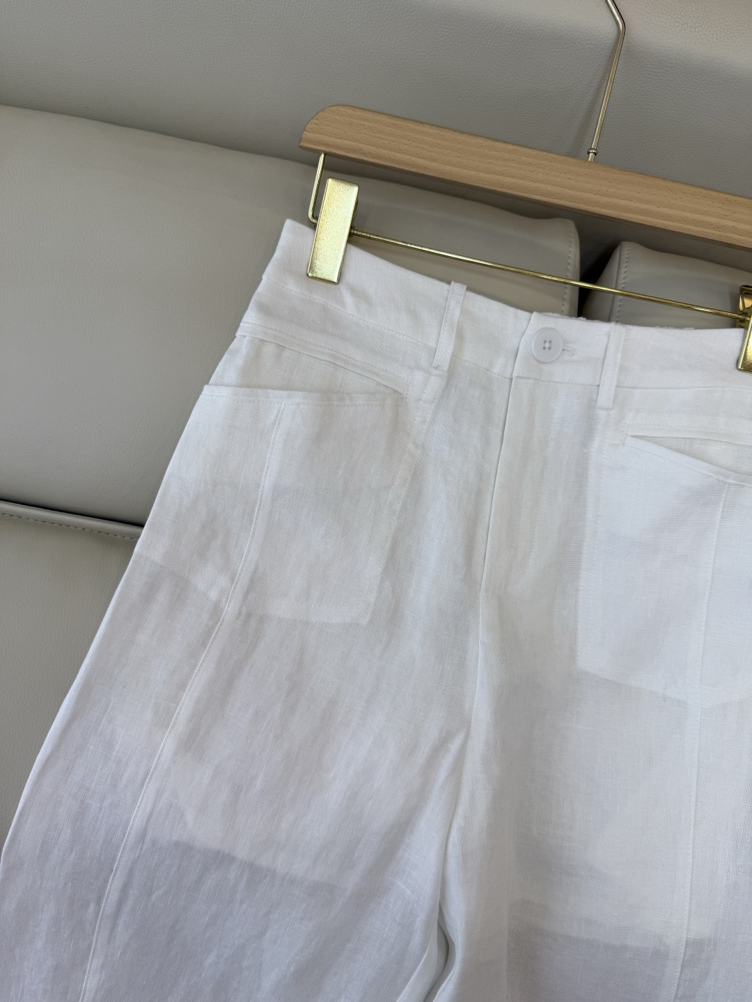 SY012#新款裤子P超级百搭款 100% 亚麻 显瘦长裤 咖色 绿色 白色 SMLXL