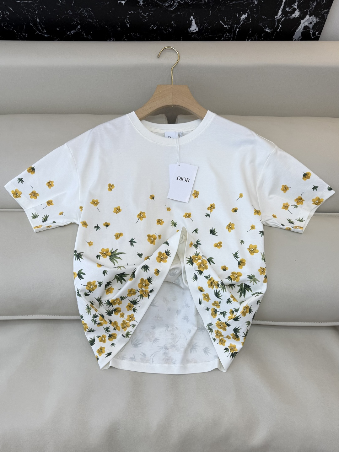 QG0150#新款T恤⚠️特批190‼️dior 小蜜蜂印花 🐝刺绣 85%棉 15% 亚麻 短袖T恤 