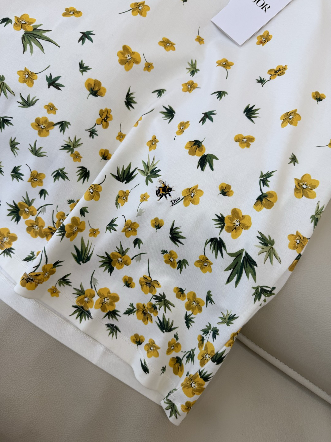 QG0150#新款T恤⚠️特批190‼️dior 小蜜蜂印花 🐝刺绣 85%棉 15% 亚麻 短袖T恤 