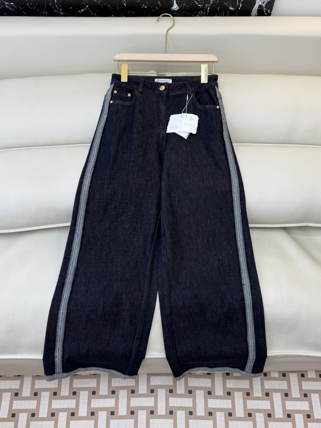 NO:717360,CK052# Factory Directly Approved P BC Color Blocked Edge Wide Leg Pants Slimming Legs Longer Stretch Cotton Jeans S-XL,,jeans,19860909CK052#工厂直批P BC 拼色边 阔腿裤 显瘦显腿长 弹力棉 牛仔裤 S-XL,,jeans,,Women's clothing