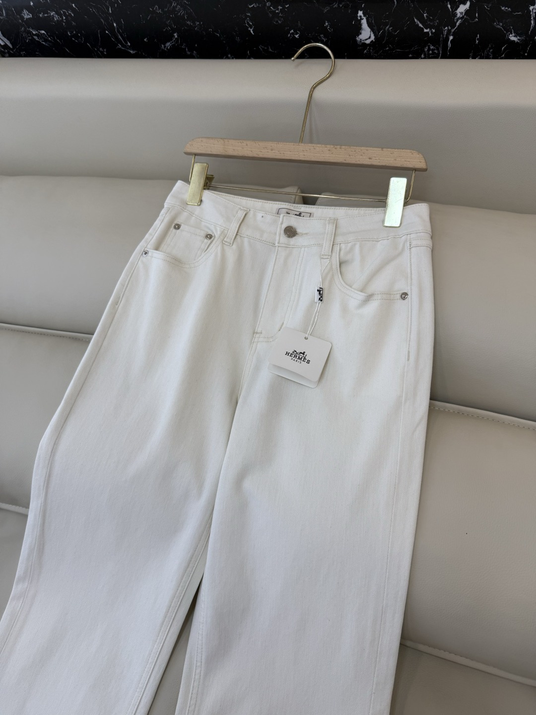 CK051#工厂直批P‼️H家 爱马仕 显瘦显腿长 弹力棉 牛仔裤 白色 S-XL