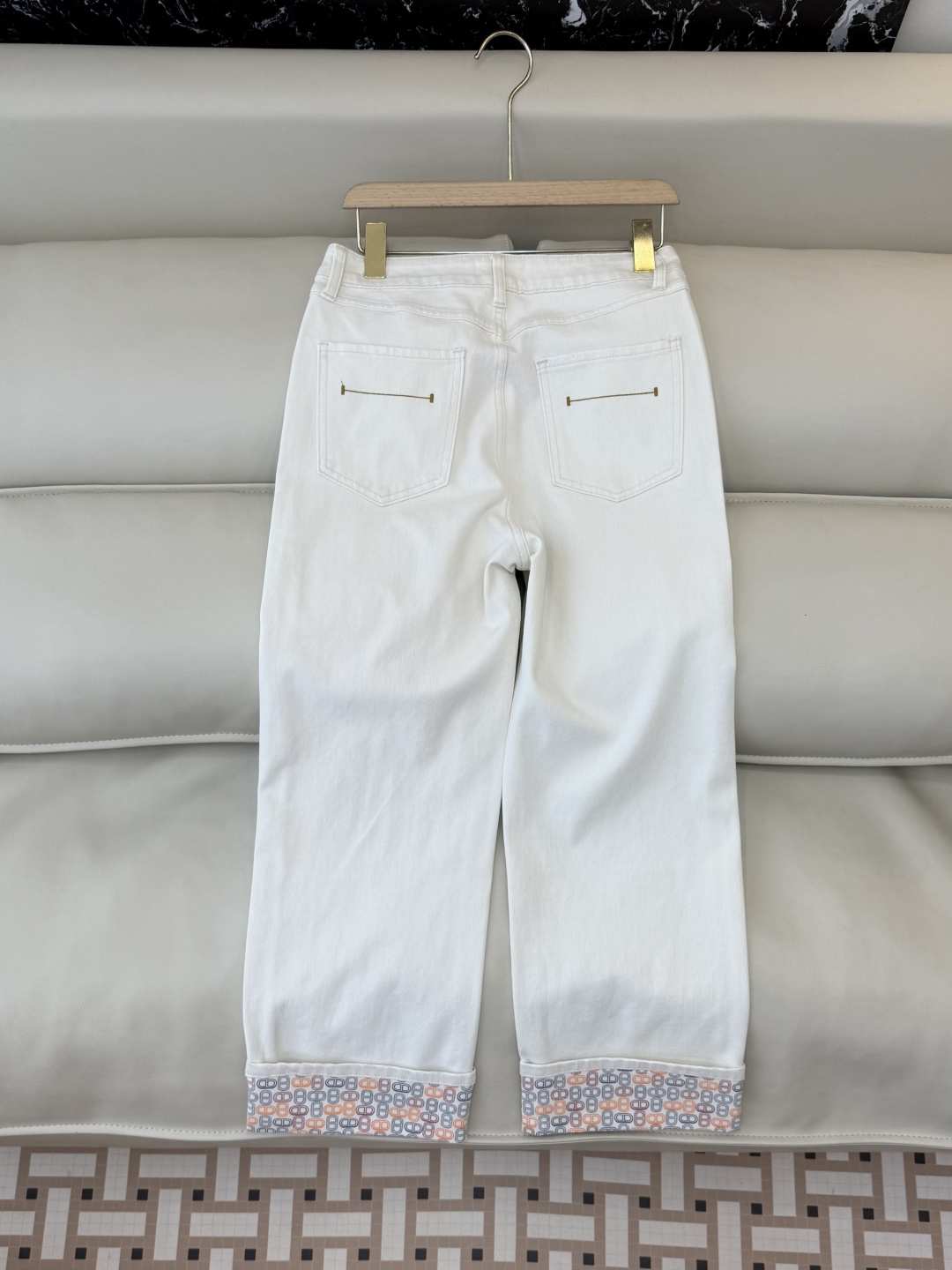 CK051#工厂直批P‼️H家 爱马仕 显瘦显腿长 弹力棉 牛仔裤 白色 S-XL