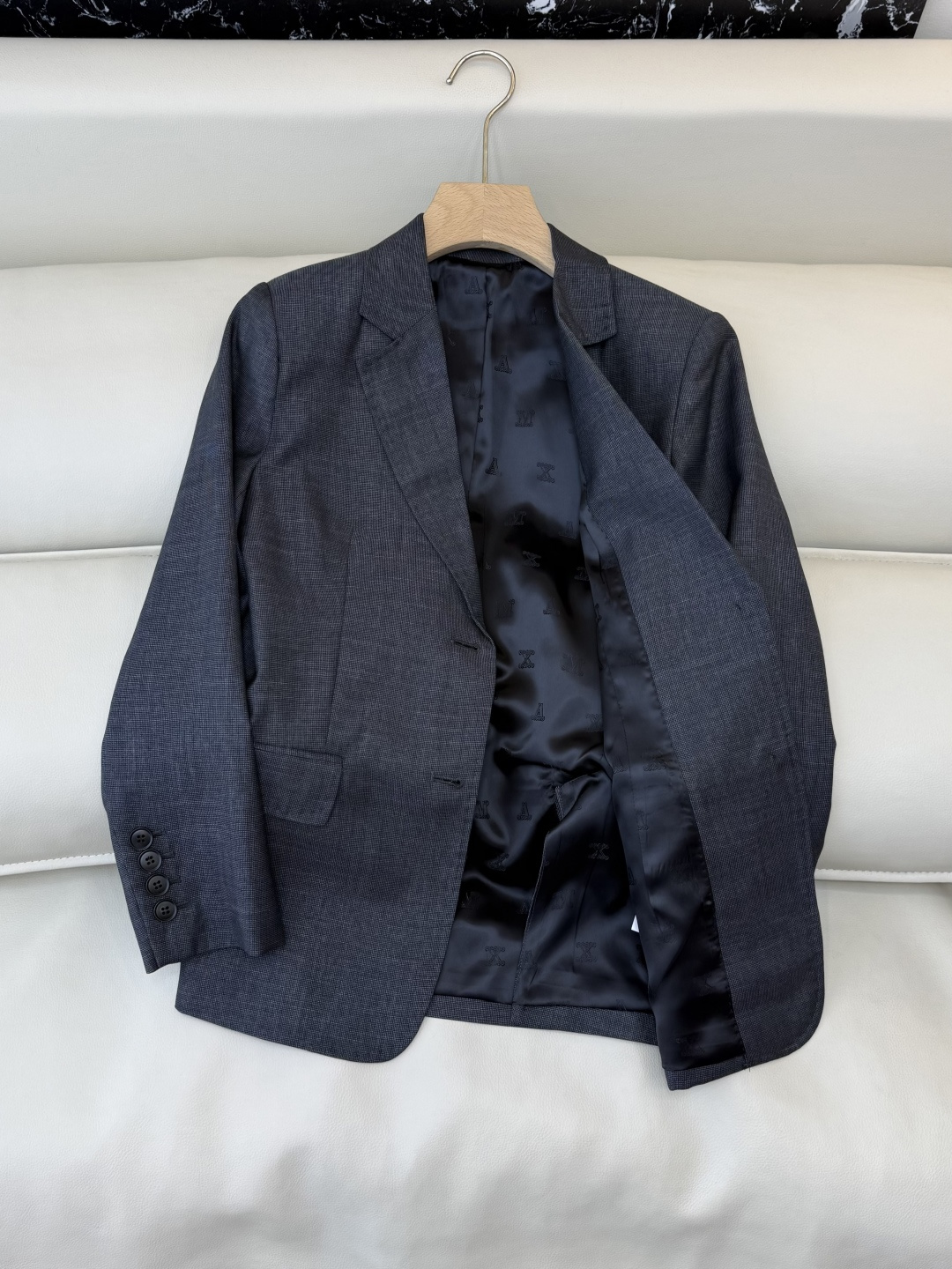 TF101#新款套装🌾Max mara 60% 羊毛 长袖西装外套 ➕长裤 套装 灰蓝色 藕色 36/3