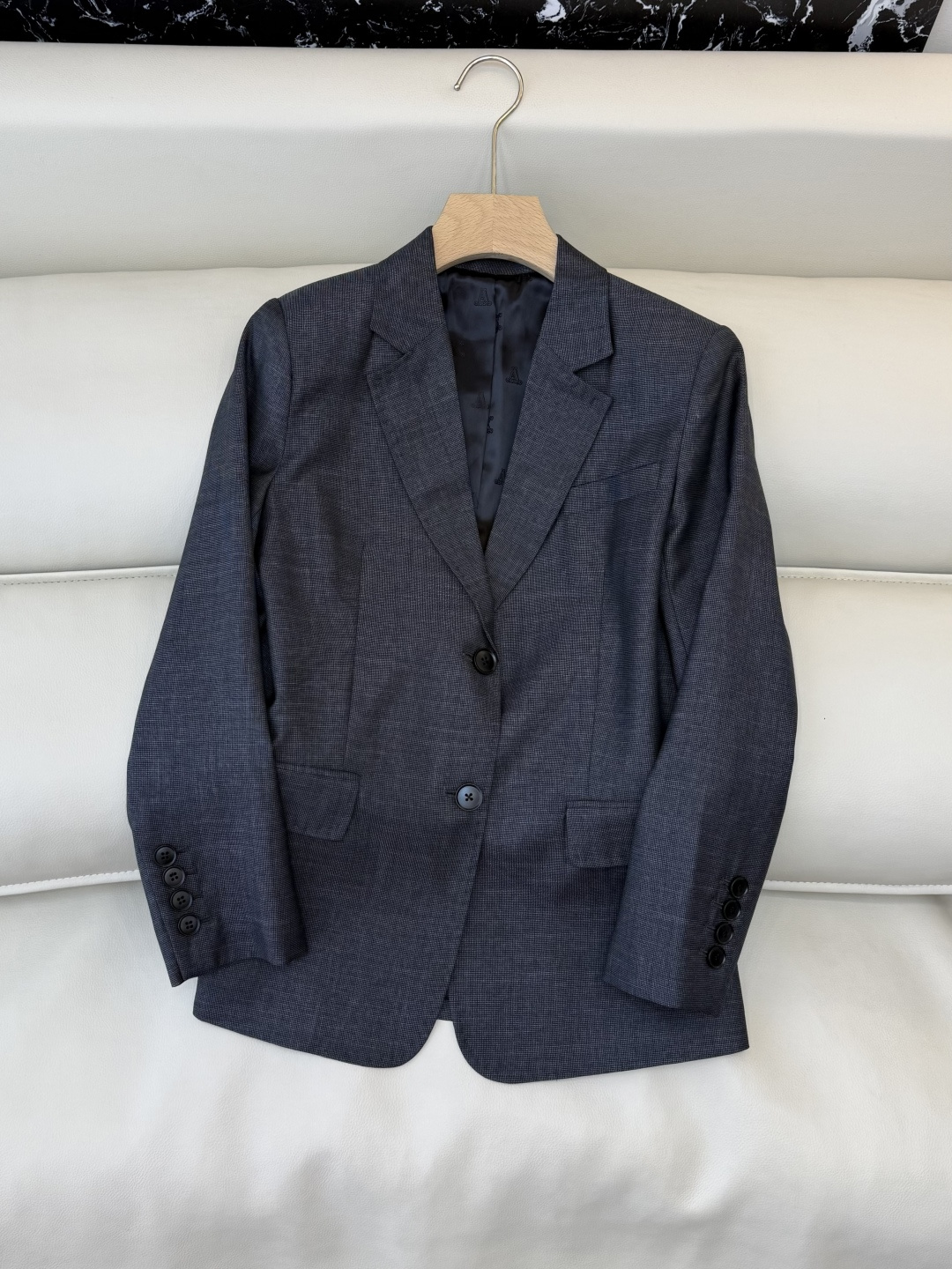 TF101#新款套装🌾Max mara 60% 羊毛 长袖西装外套 ➕长裤 套装 灰蓝色 藕色 36/3