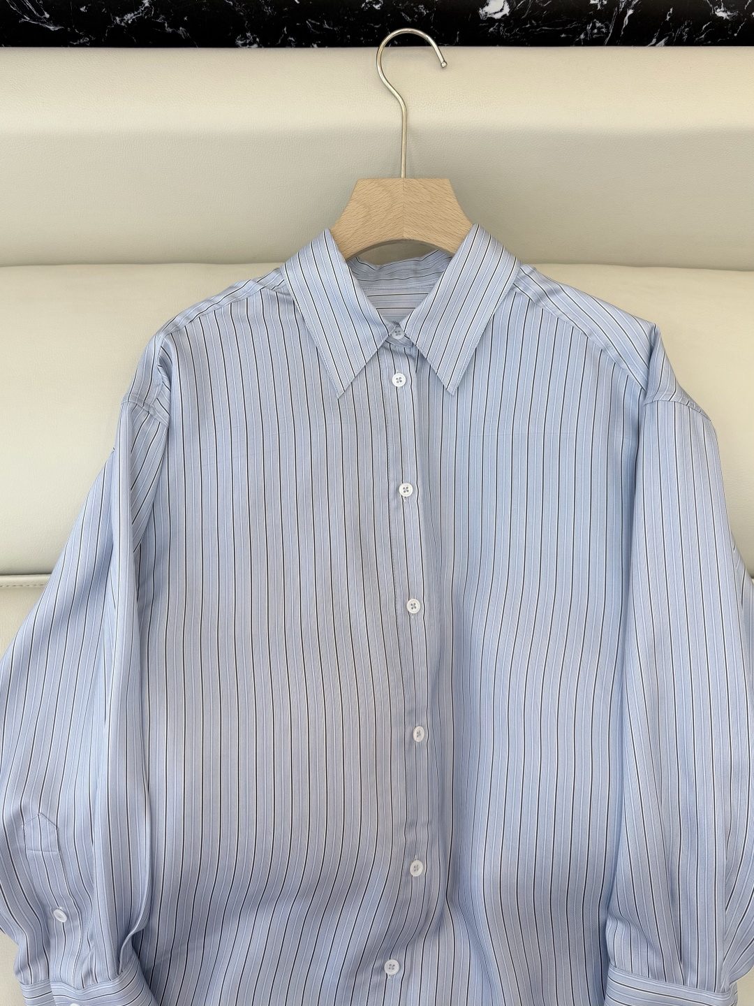 QD8005新款衬衫🌾Toteme 100% 真丝 桑蚕丝 条纹印花长袖衬衫 三色 SMLXL